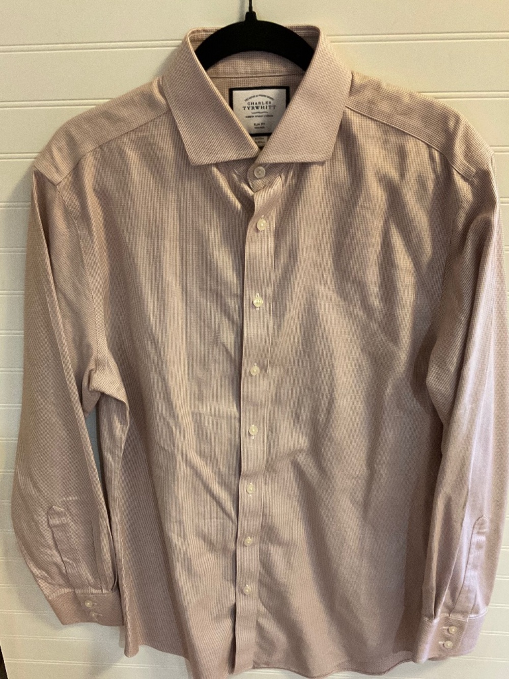 Charles Tyrwhitt Mens 16/35 Slim Fit Non Iron Micro Check Dress Shirt